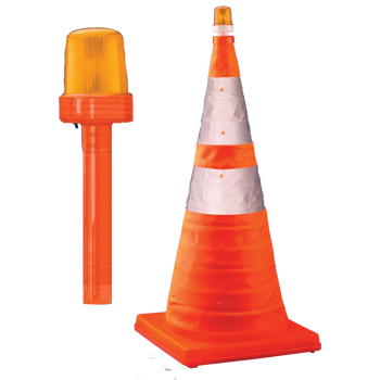28″ Collapsible Traffic Cone & Optional Light